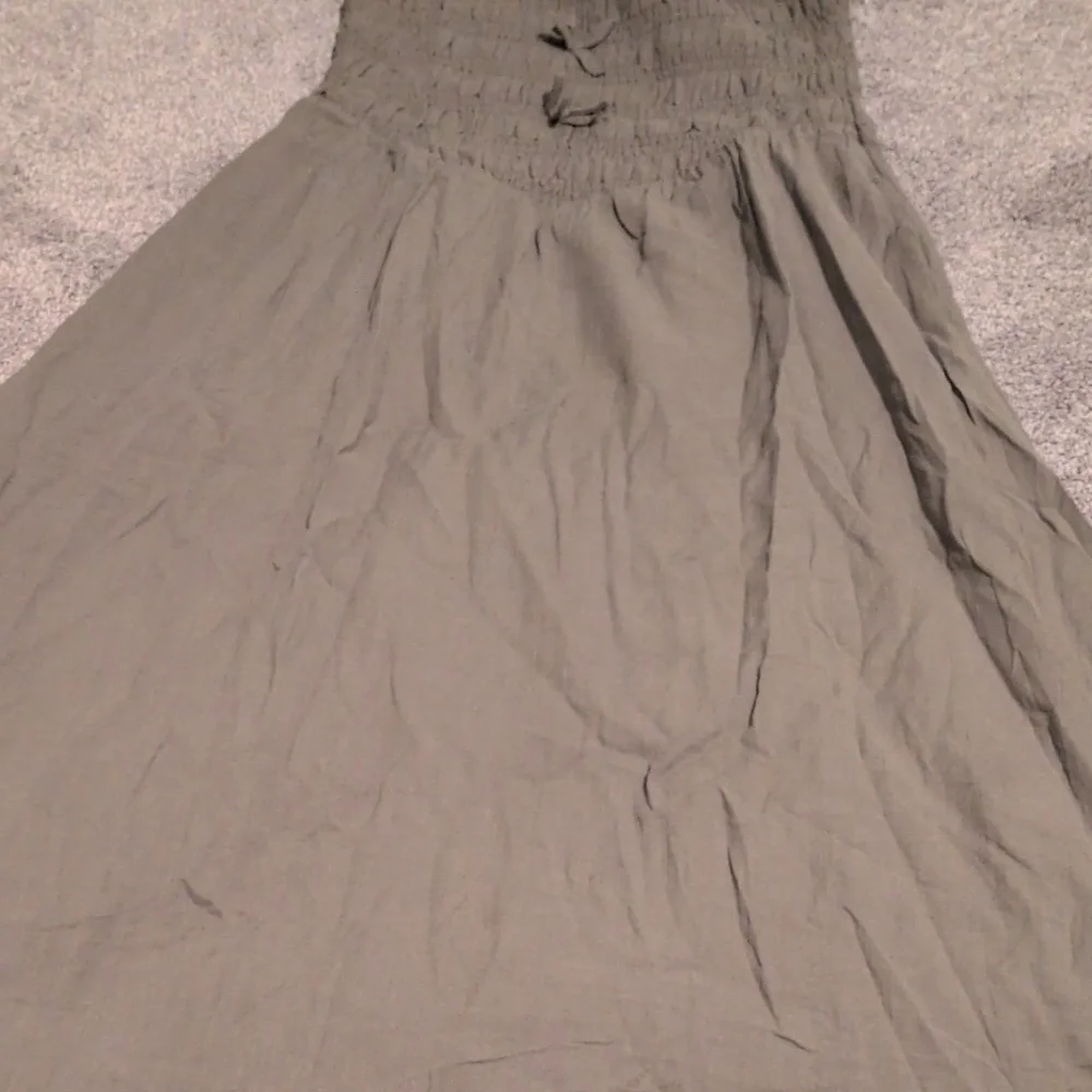 NWT American Eagle Bella Bow Dress Olive Green Size Medium - Picture 4 of 6